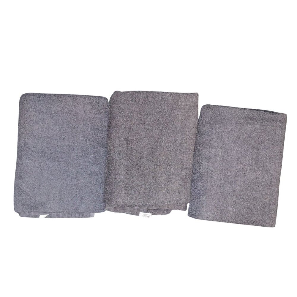 3-Piece Mainstays Grey Cotton Bath Towels Set